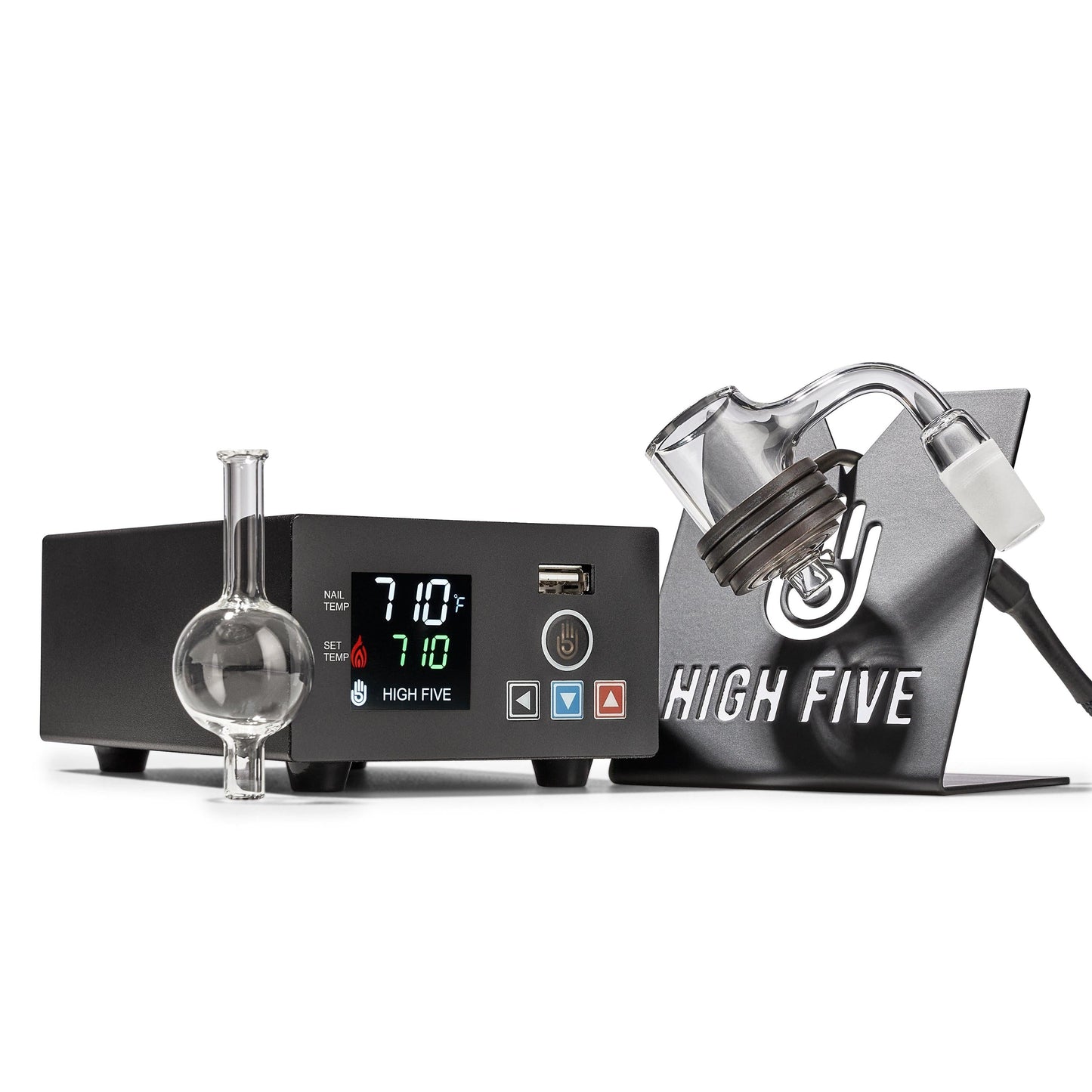 LCD E-Nail Quartz E-Banger & Rig Kit - High Five
